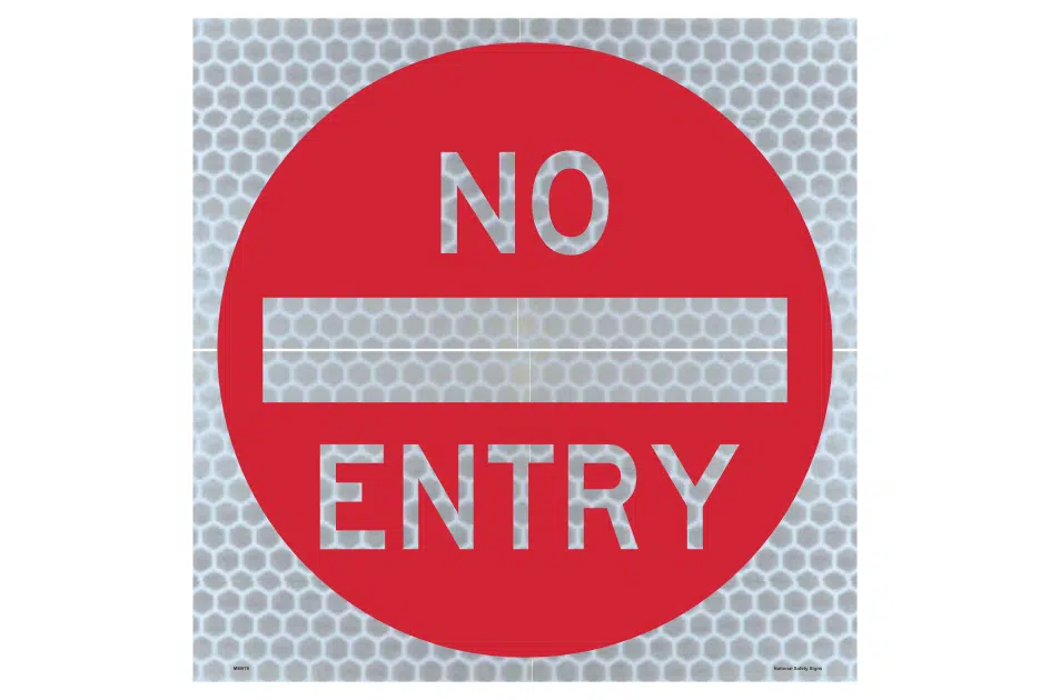 Temporary No Entry sign