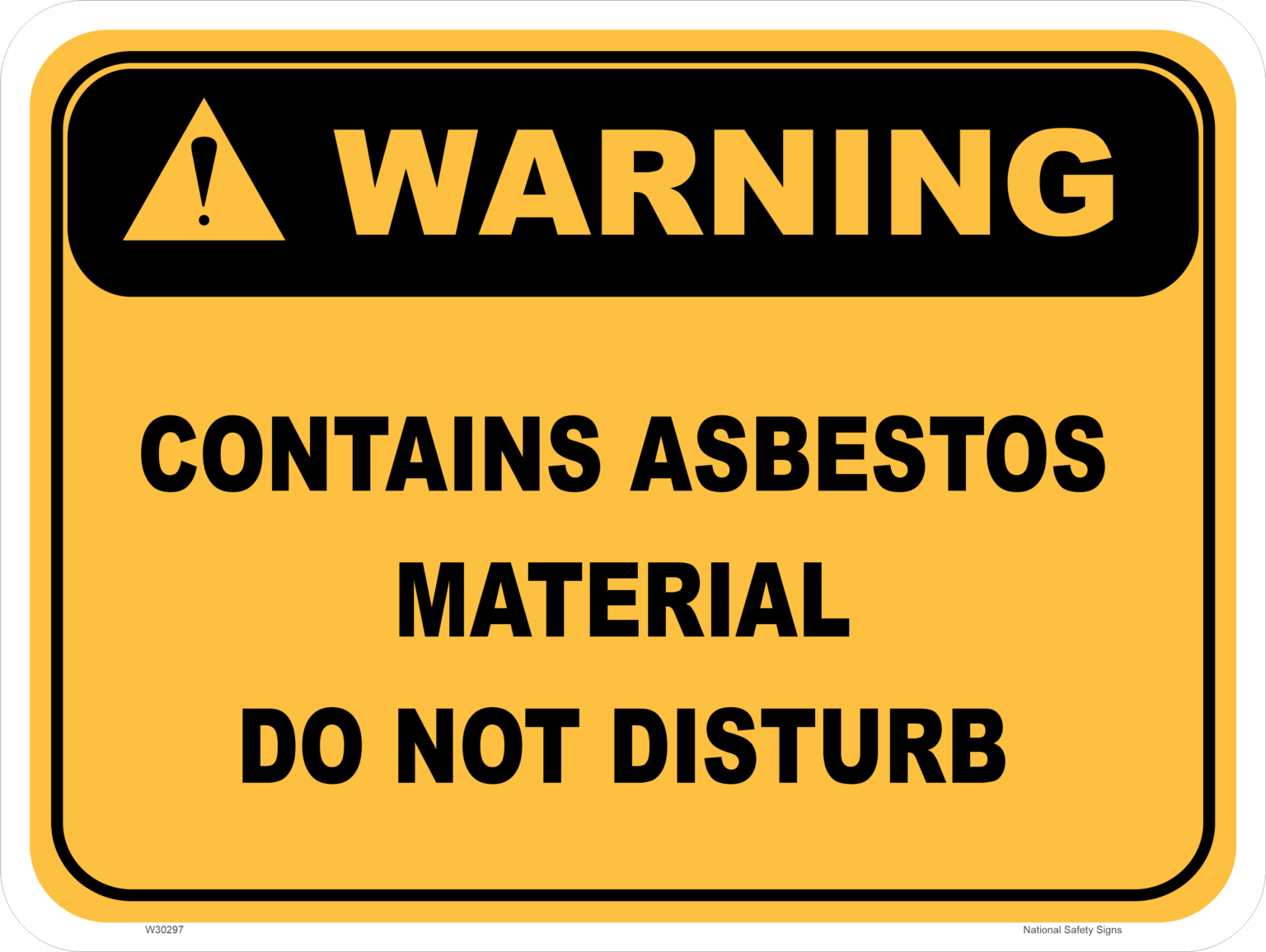 Asbestos Warning Sign National Safety Signs Australia