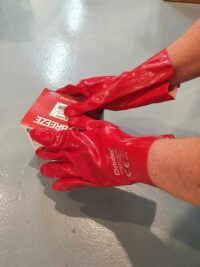 RED PVC Chemical Resistant Safety Glove A42622