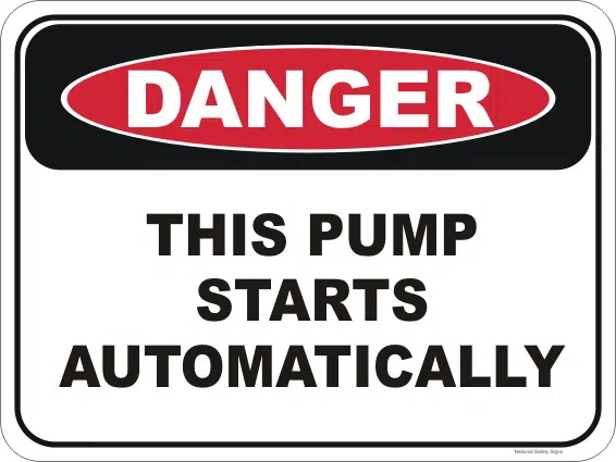 Danger This Pump Starts Automatically Sign D10349 - Danger Signs
