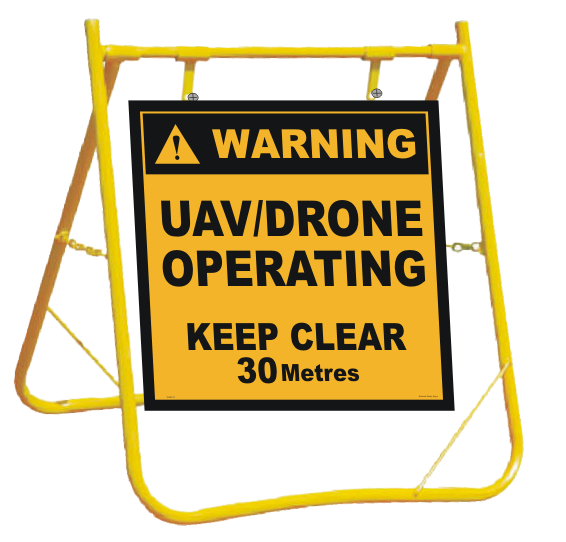 Warning Caution Drone/UAV operating metal park safety sign 