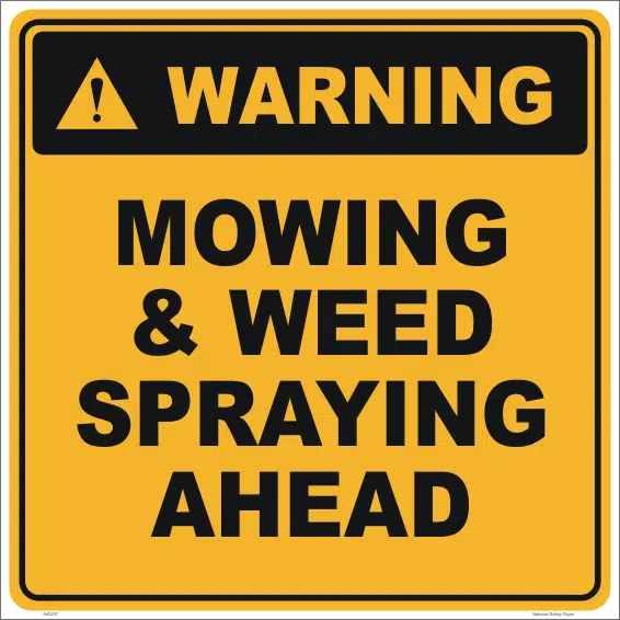 Lawn Mowing and Spraying Ahead Sign and Stand Combo A40284 - Image 2