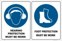 Hearing Protection Foot Protection Sign   C19100