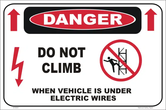 Do Not Climb Electrical Wires sign      D10351