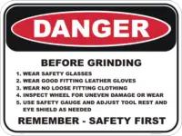 Danger Bench Grinder Safety Sign D10352