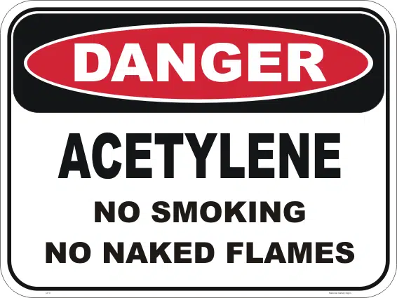 Acetylene No Smoking sign D10353