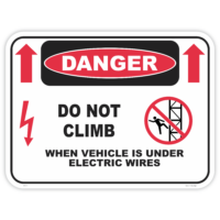 Danger do not climb electric wires safety sign - AS1319 compliant, National Safety Signs Australia
