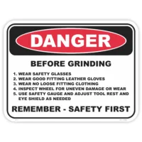 Danger bench grinder safety sign - AS1319 compliant, National Safety Signs Australia