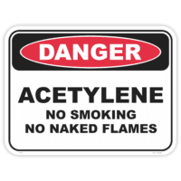 Danger acetylene safety sign - AS1319 compliant, National Safety Signs Australia