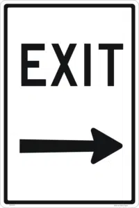 Exit Right arrow Sign  IN16278