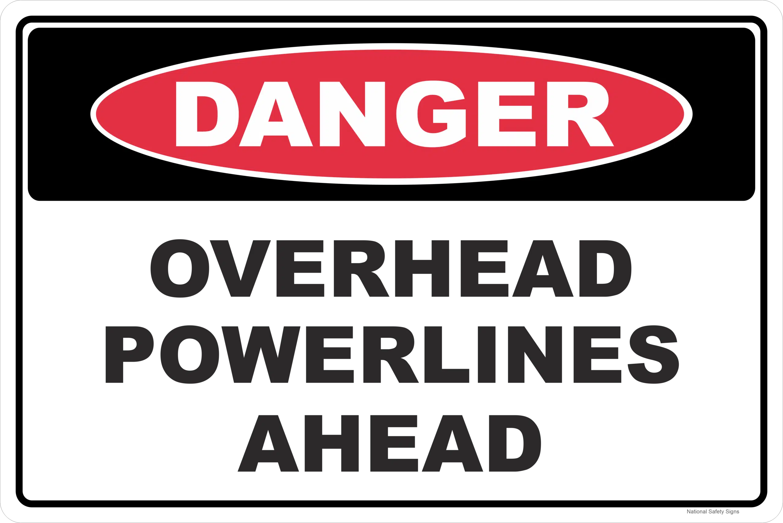 Overhead Power Lines Ahead sign    D10357