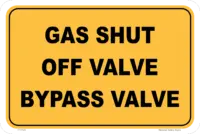Gas Shut off Valve sign F14125