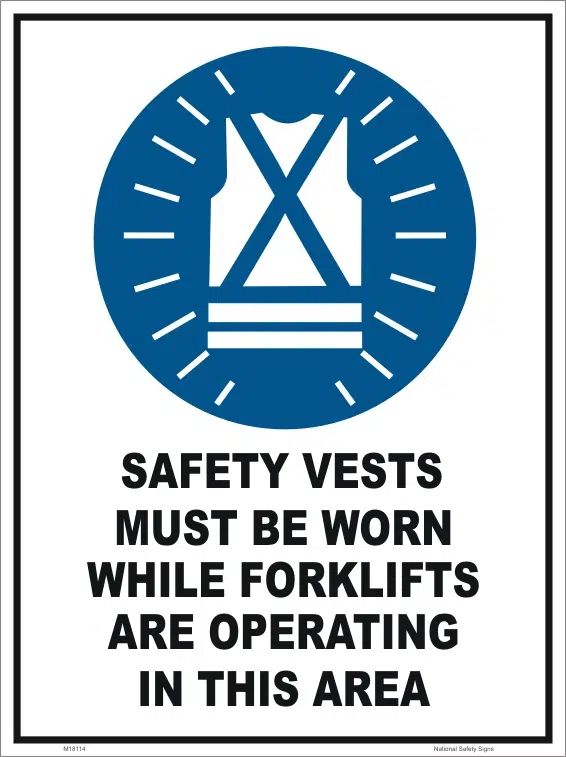 Safety Vests Forklift Use sign  M18114