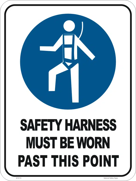 Safety Harness past this point M18115