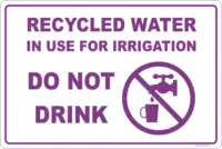 Recycled Water in use for irrigation sign RC2117