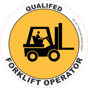 Qualified Forklift operator Hard Hat sticker pack - National Safety Signs