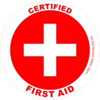 Certified First Aid Hard Hat sticker   HH 002