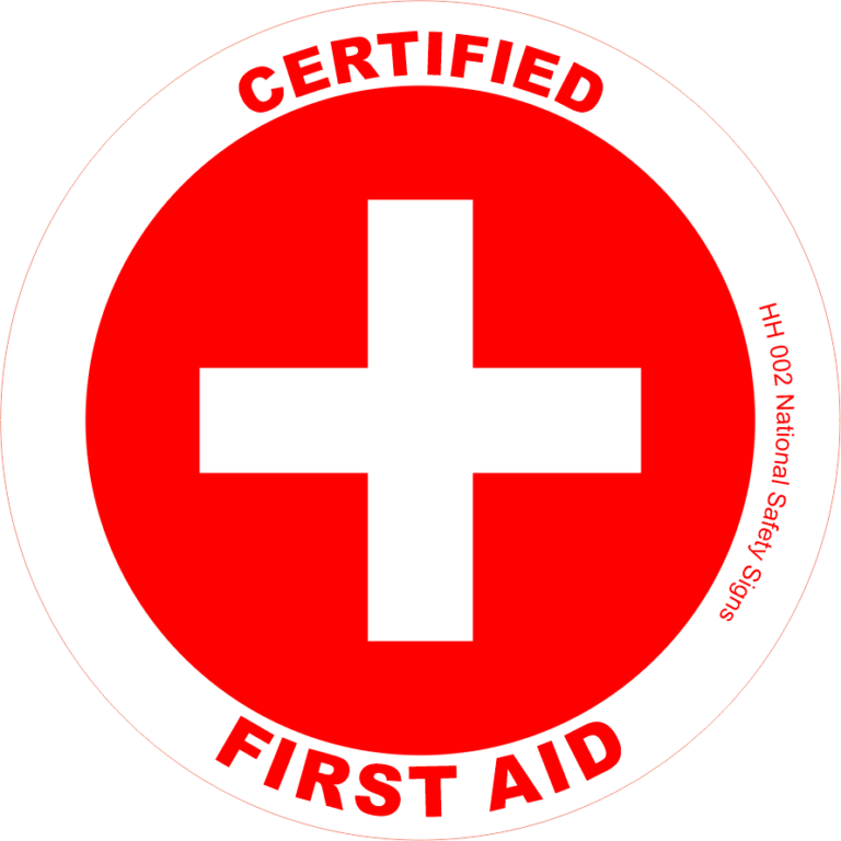 Certified First Aid Hard Hat Sticker National Safety Signs 