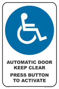 Disabled automatic Door sign IN16286