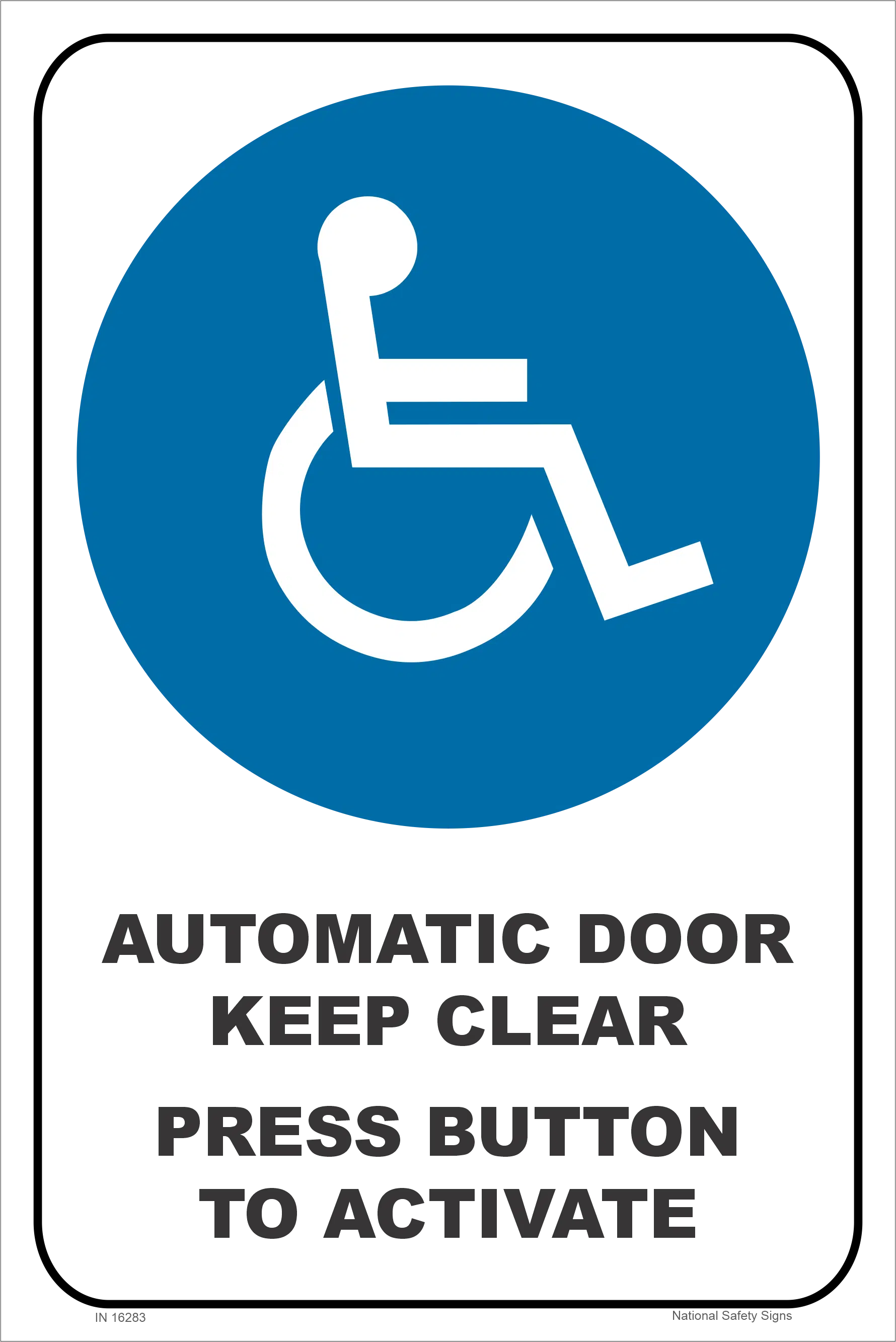 Disabled automatic Door sign IN16286
