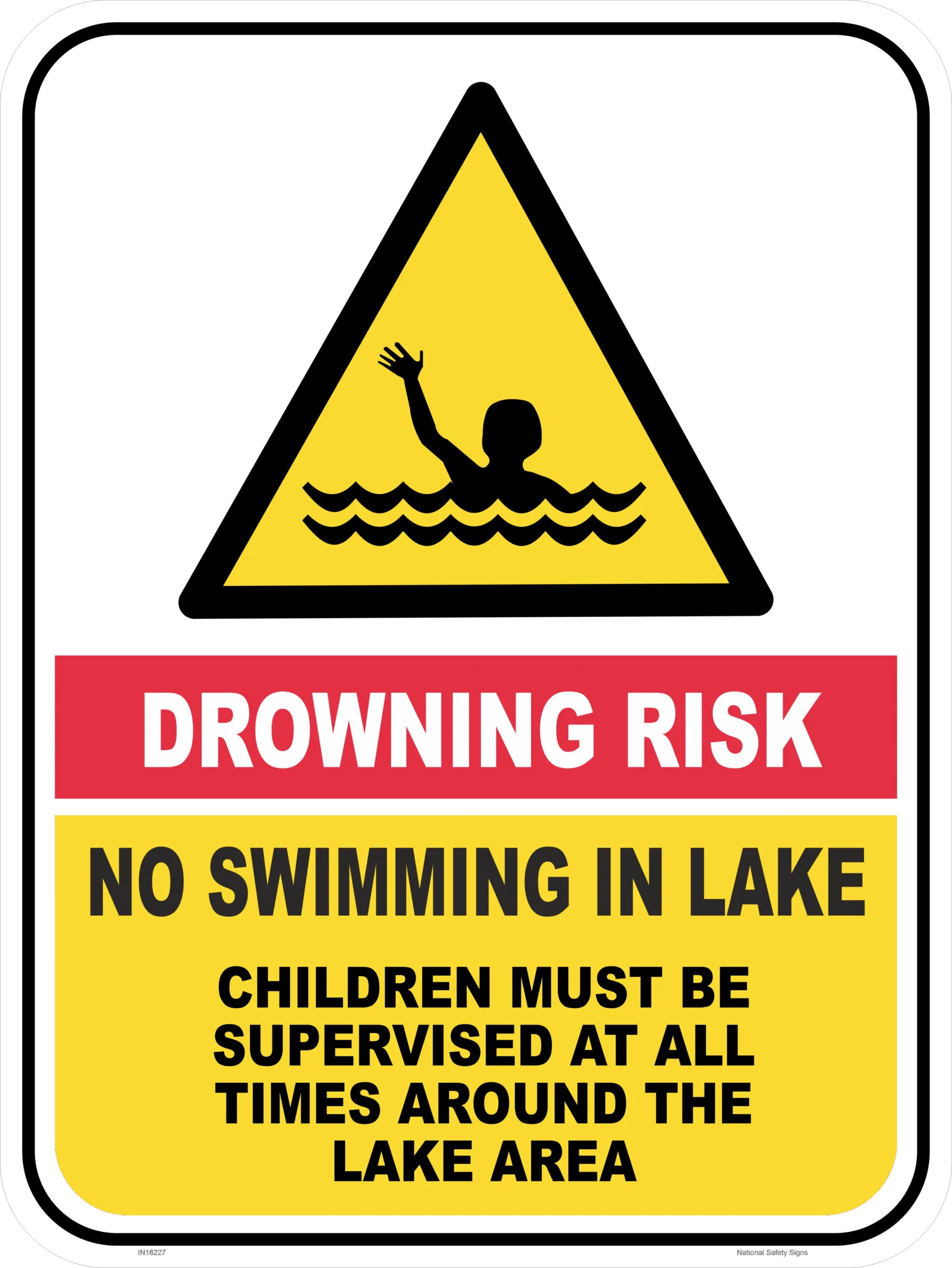 Drowning Risk Lake sign    IN16284