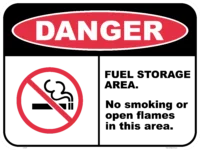 Fuel storage Area No Smoking Sign D10361