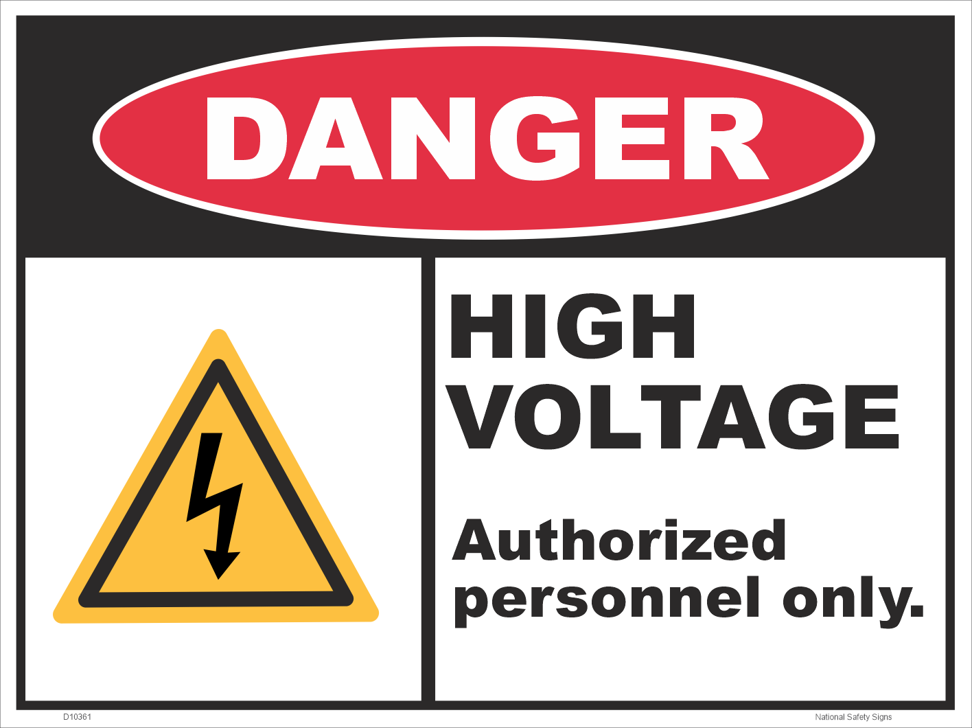 Electrical Danger Signs High Voltage National Safety Signs