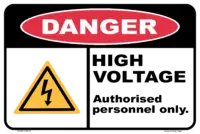 Danger High Voltage Sign D10362
