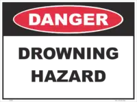 Drowning Hazard sign    D10363