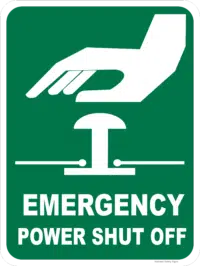Emergency Power Shut Off sign E12139