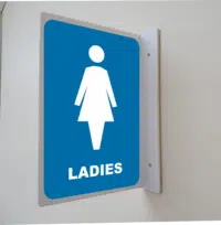 Ladies Toilet Projection Wall Sign IN16287