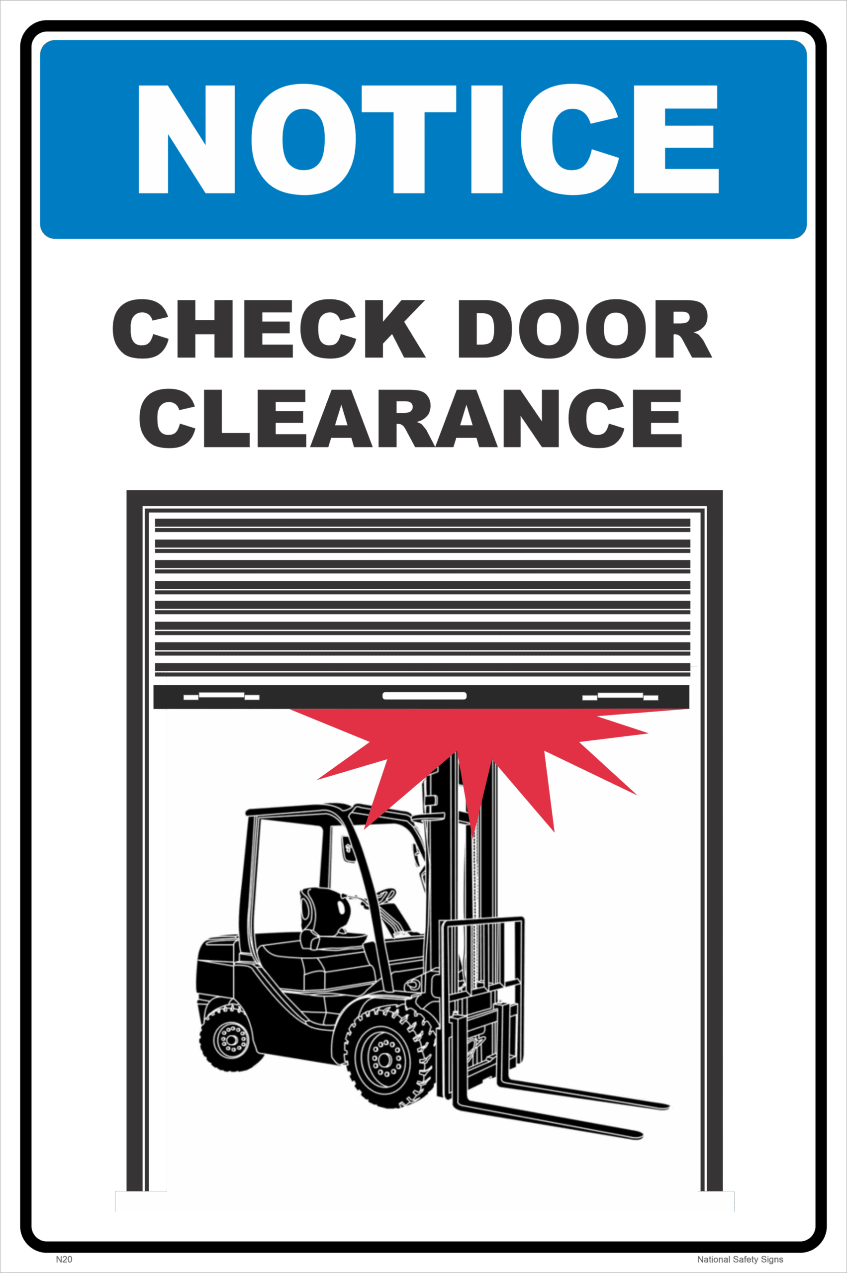 Check Door Clearance Sign N2089