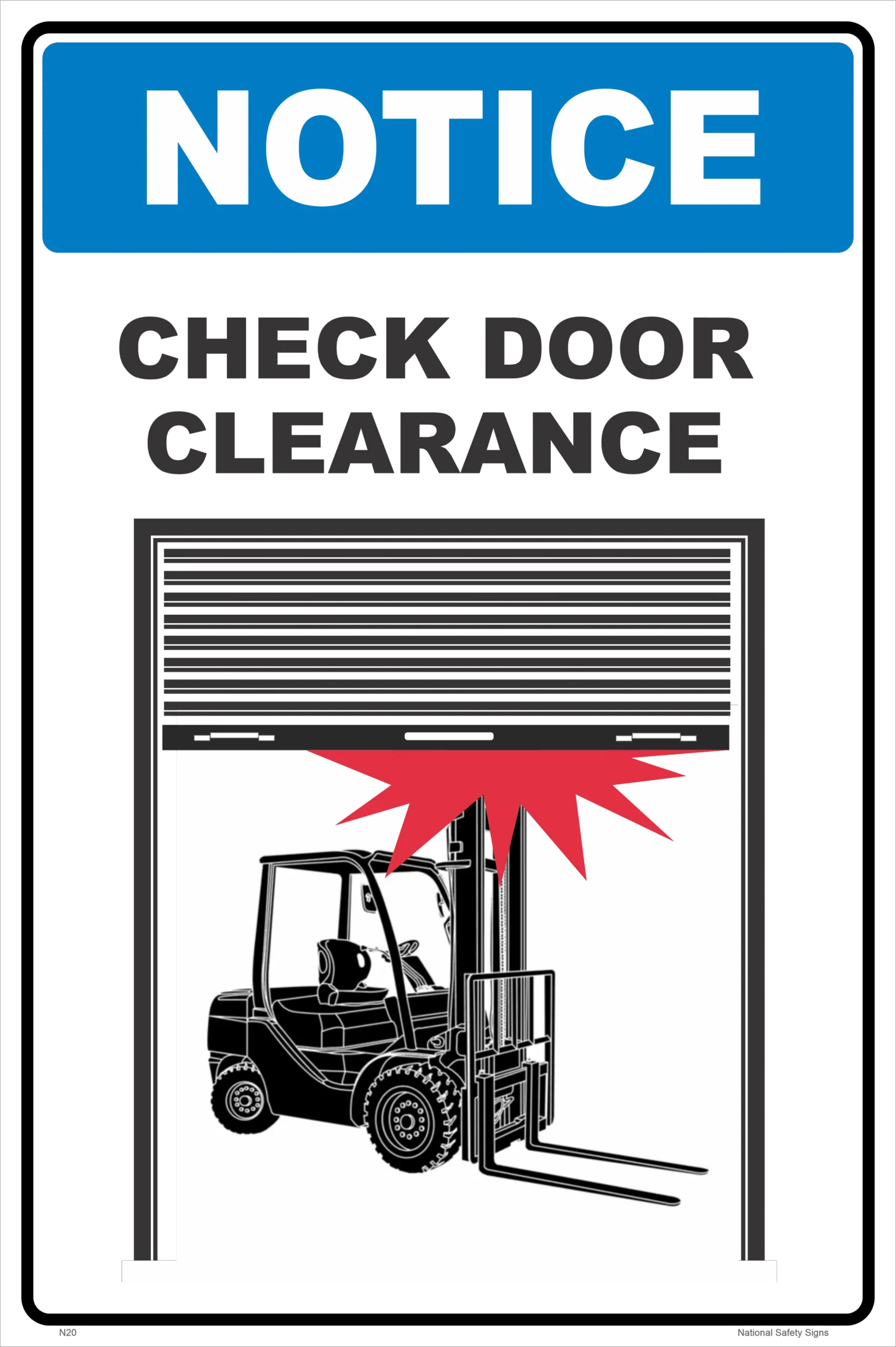 Check Door Clearance Sign N2089