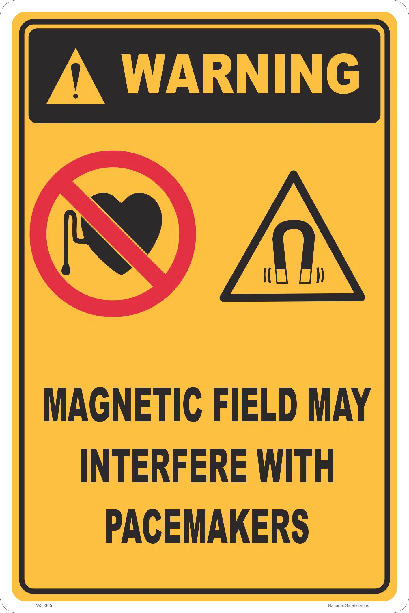 Magnetic Field Warning sign    W30305