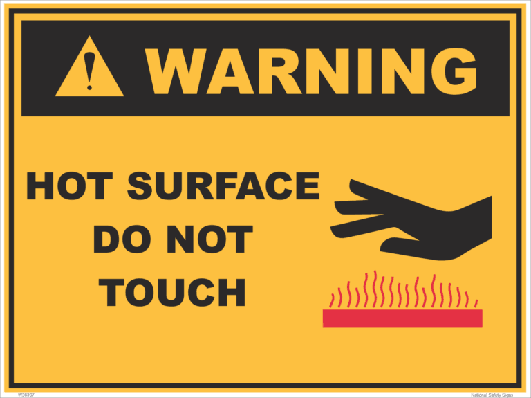 Hot Surface Sign Machine Warning Hot Surface Sign W30307 - National Safety Signs