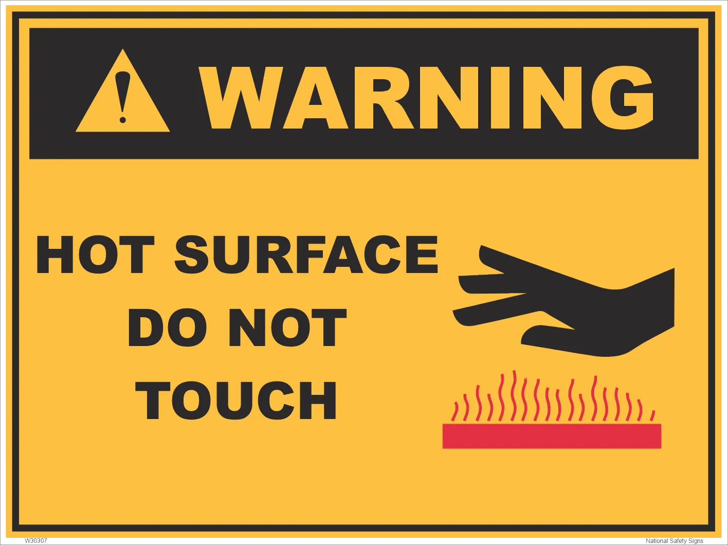 Warning Hot Surface Sign W30307
