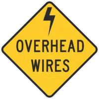 Overhead Wires Warning sign W30311