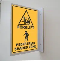 Forklift Pedestrian Shared Projection Wall Sign W30313