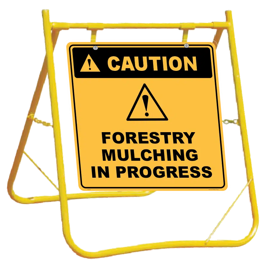 Forestry Mulching sign with stand A40295