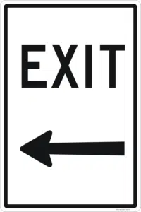 Exit Left arrow Sign IN16295