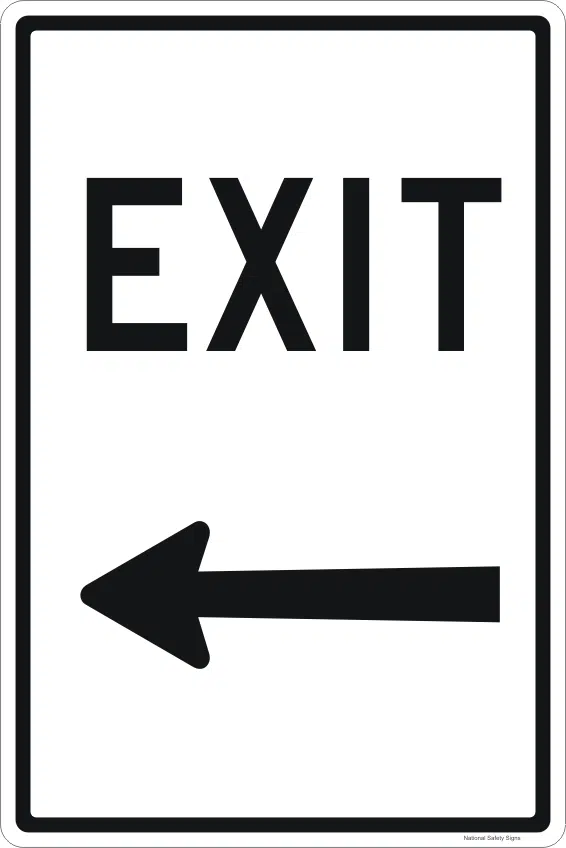 Exit Left arrow Sign  IN16295