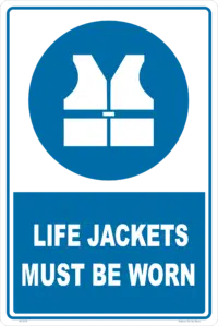 Life Jackets must be Worn sign     M18117