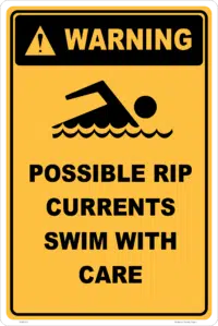 Possible Rip Currents Warning sign W30314