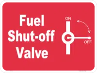 Fuel Shut Off Valve Sign F14134