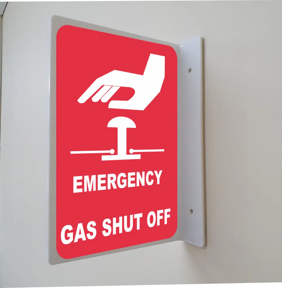 Gas Shut Off Valve Projection Wall Sign      F14136