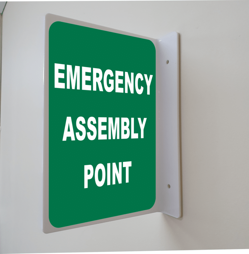 Emergency Assembly Point Projection Wall Sign      E12142