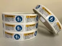 Button Battery Keep Out Of Reach Sticker Roll of 500 IN16302