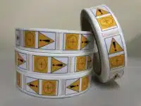 Button Battery Keep Out Of Reach Sticker Roll of 500 IN16303