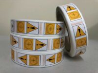 Button Battery Keep Out Of Reach Sticker Roll of 500   IN16303