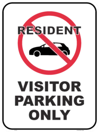 No Resident Parking - Visitor Parking Sign P22129